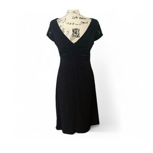 Eliza J Black Dress with Beaded Sleeves Little Black‎ Dress Party Cocktail SZ 10